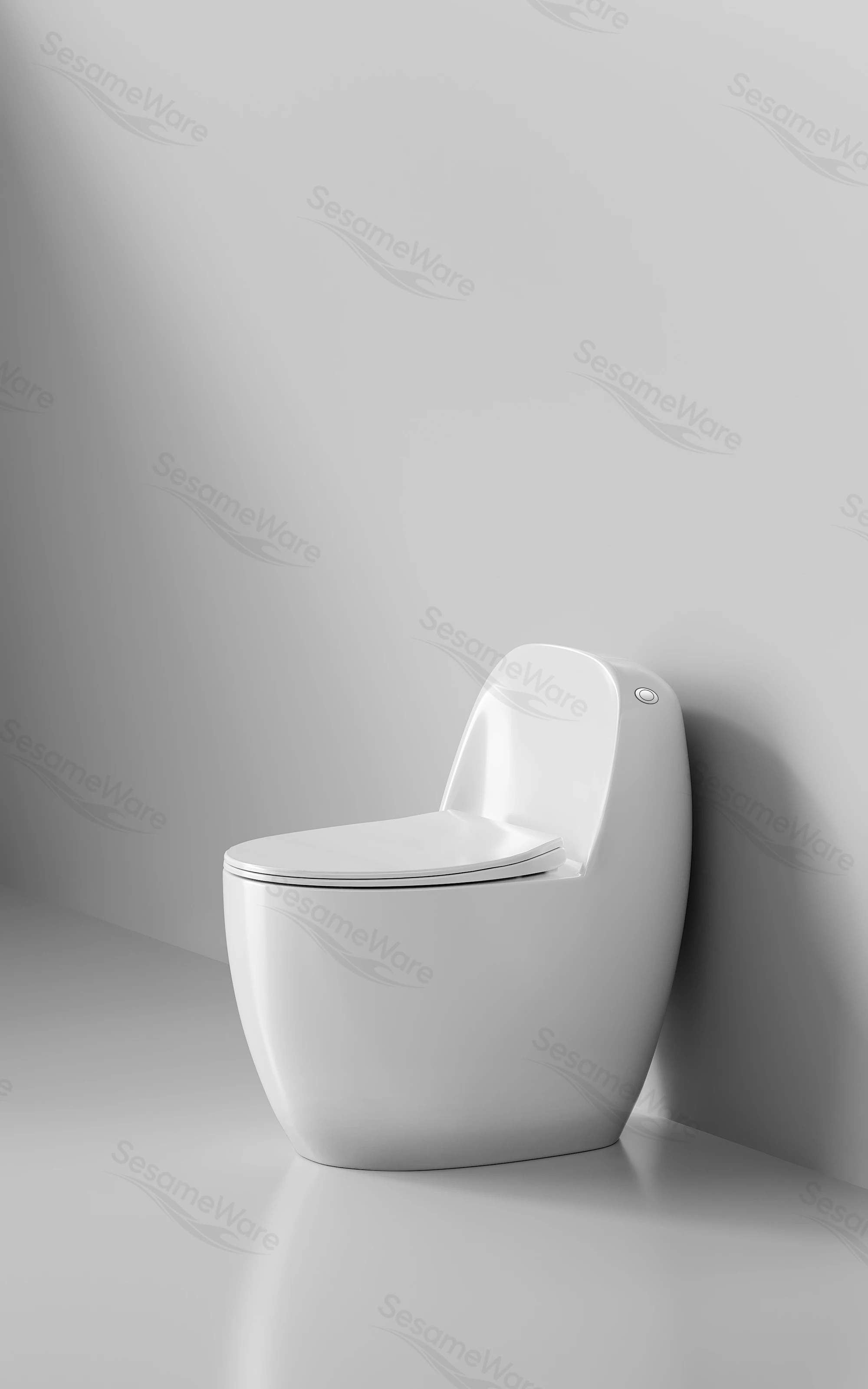 T1020-S siphonic one-piece toilet side view — ceramic toilet factory export