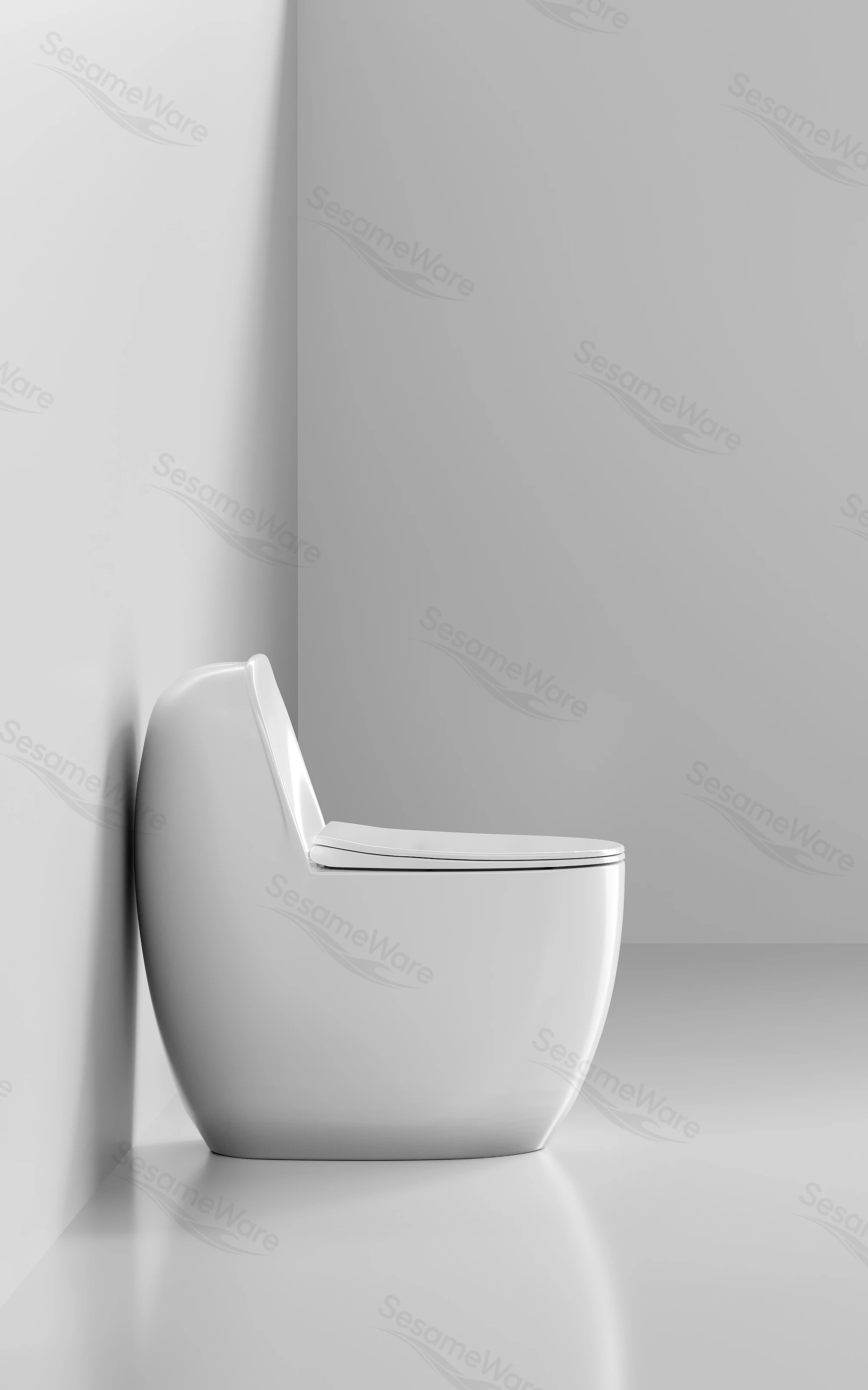 T1020-S siphonic one-piece toilet side view — ceramic toilet factory export