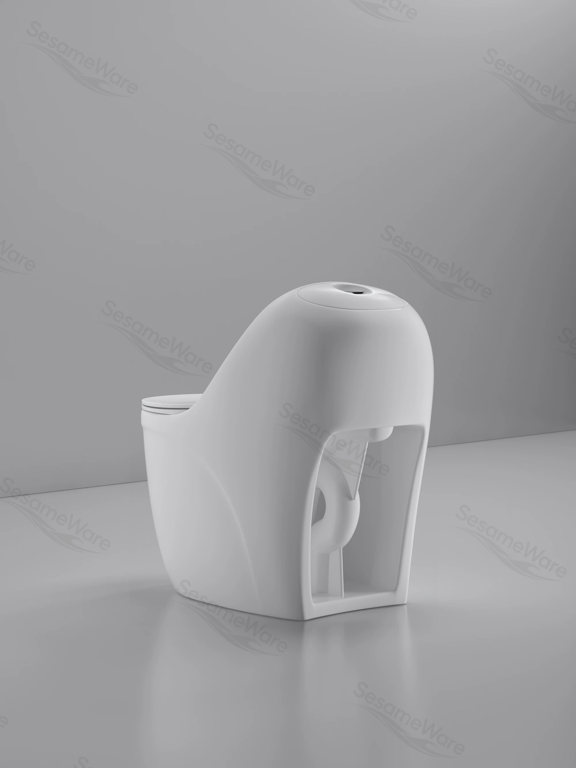 T1044-S siphonic one-piece toilet side view — ceramic toilet factory export