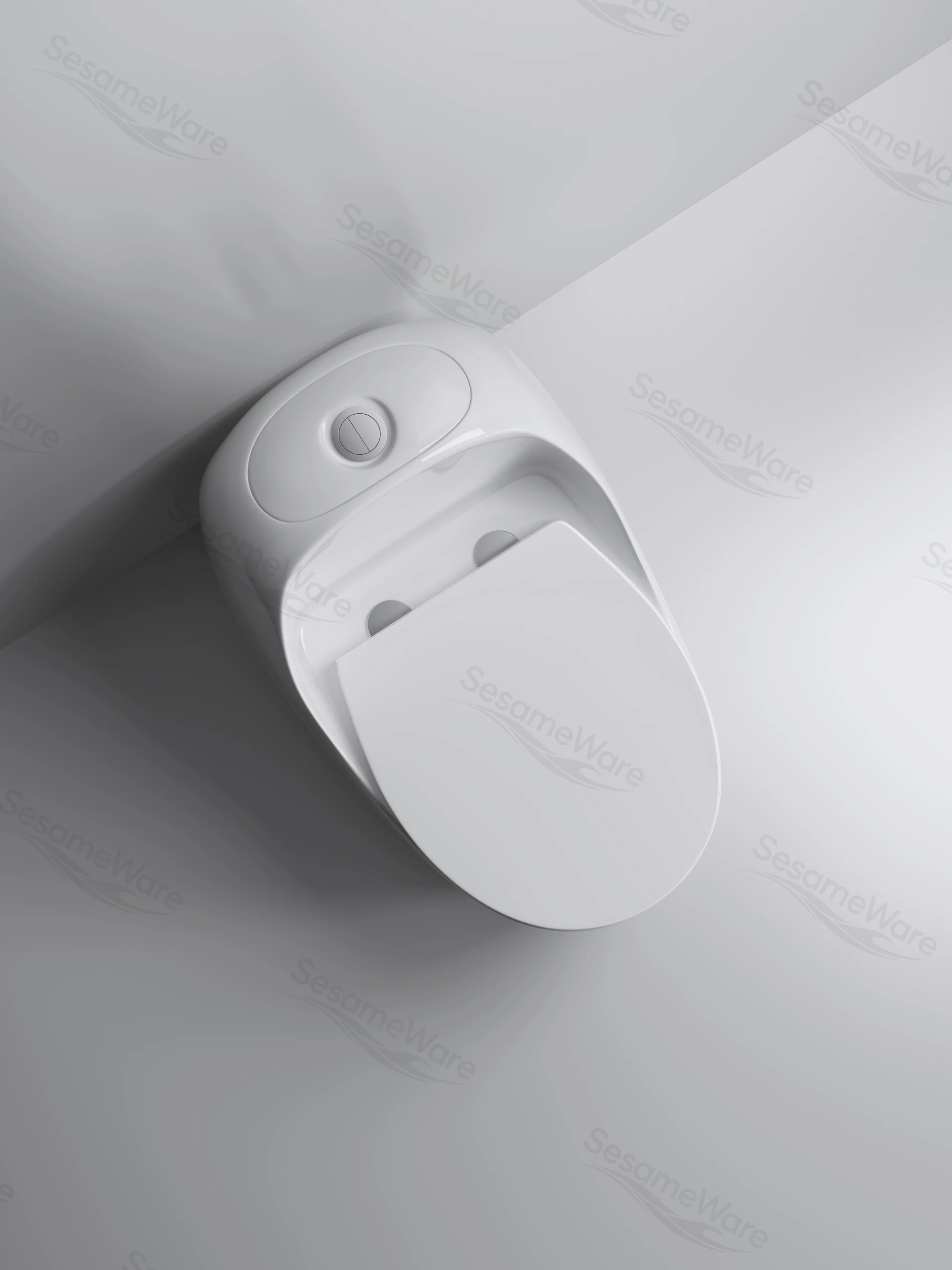 T1044-S siphonic one-piece toilet side view — ceramic toilet factory export