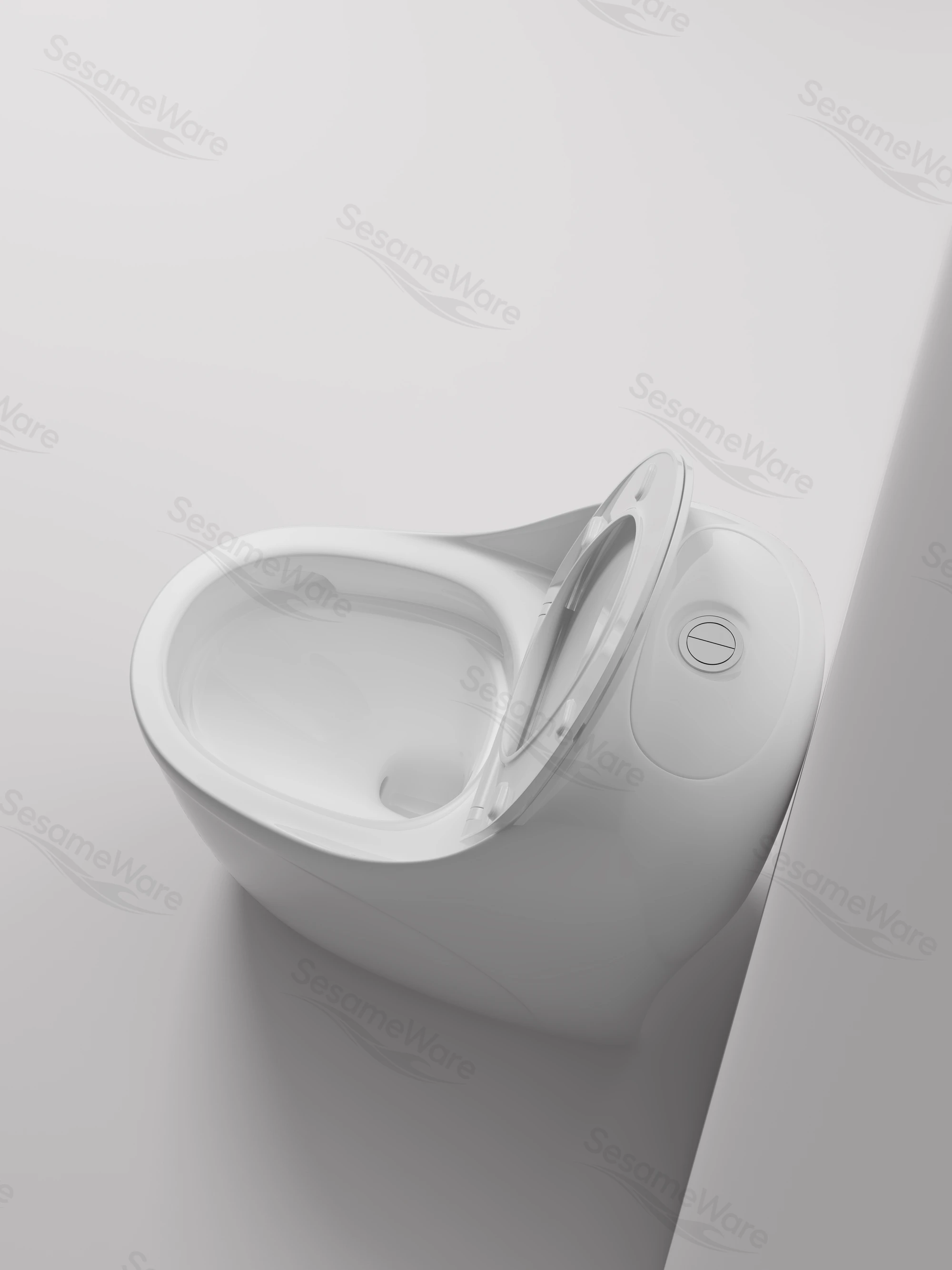 T1044-S siphonic one-piece toilet side view — ceramic toilet factory export