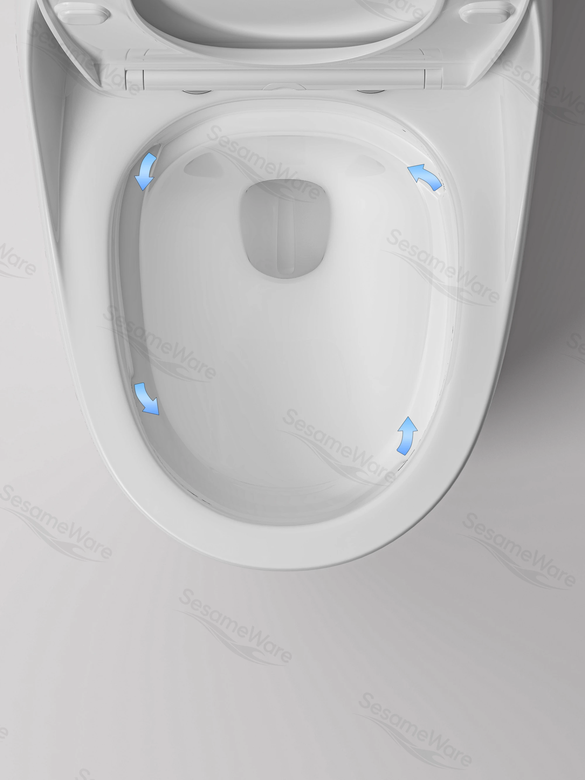 T1044-S siphonic one-piece toilet side view — ceramic toilet factory export