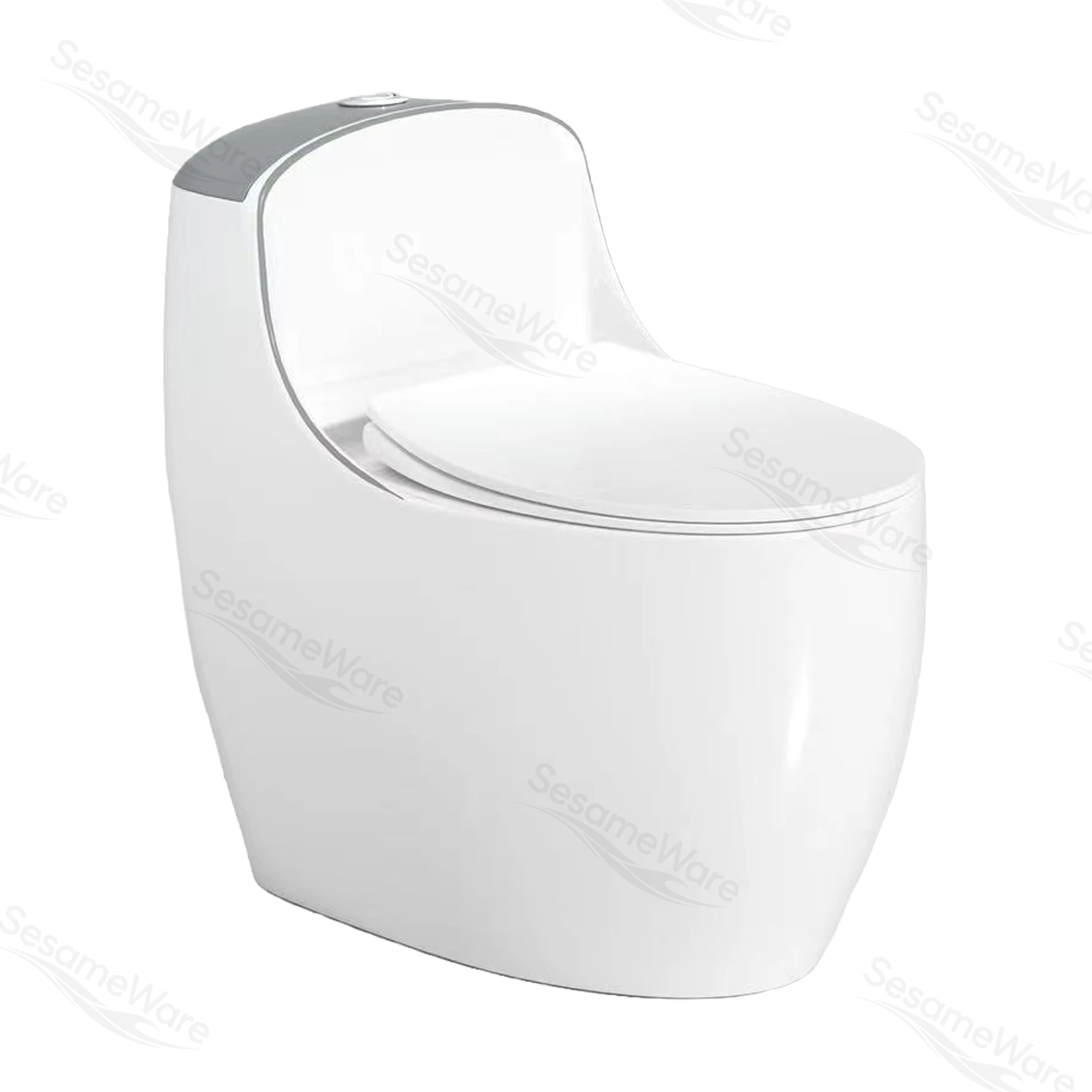 T1063-S siphonic one-piece toilet side view — ceramic toilet factory export