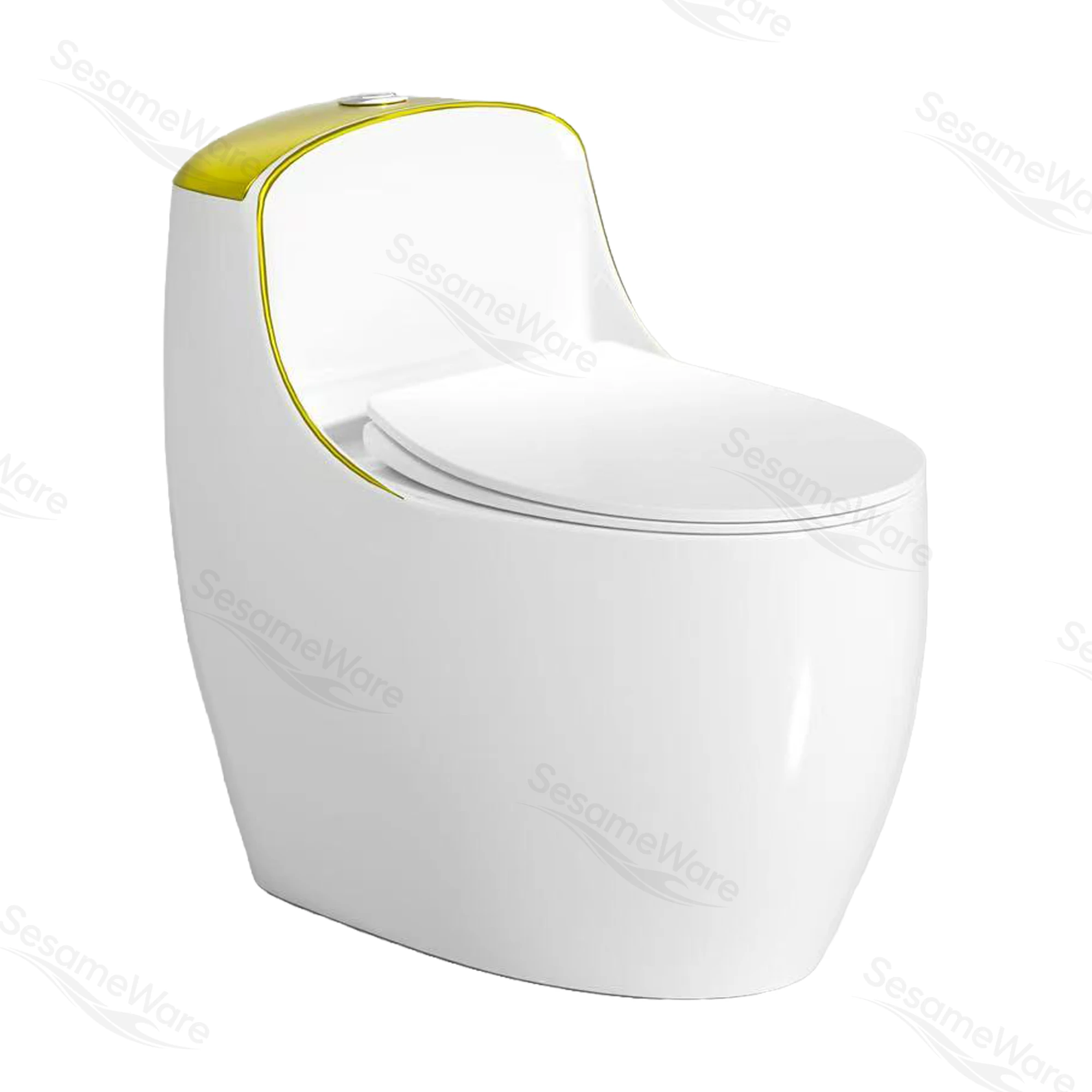 T1063-S siphonic one-piece toilet side view — ceramic toilet factory export