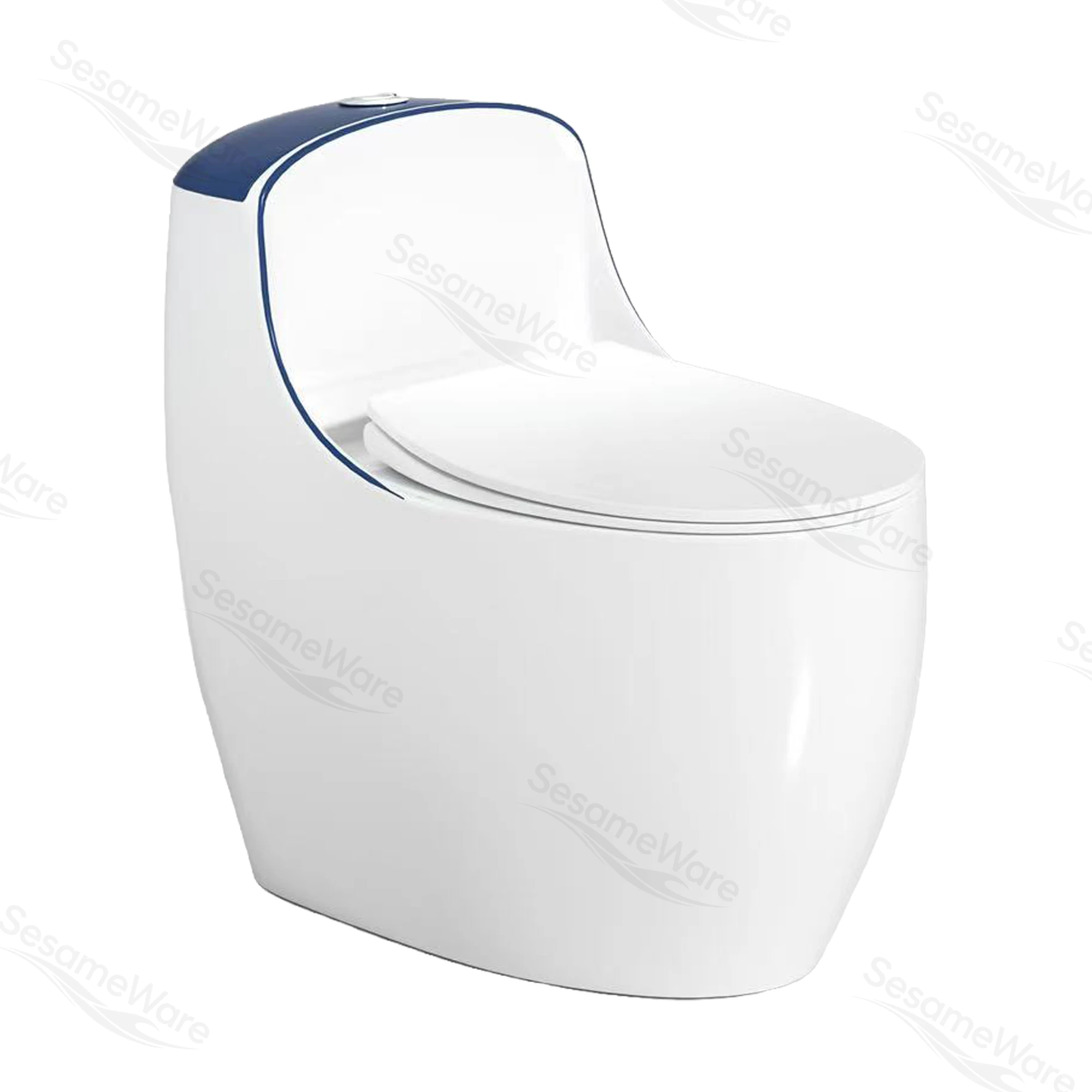 T1063-S siphonic one-piece toilet side view — ceramic toilet factory export