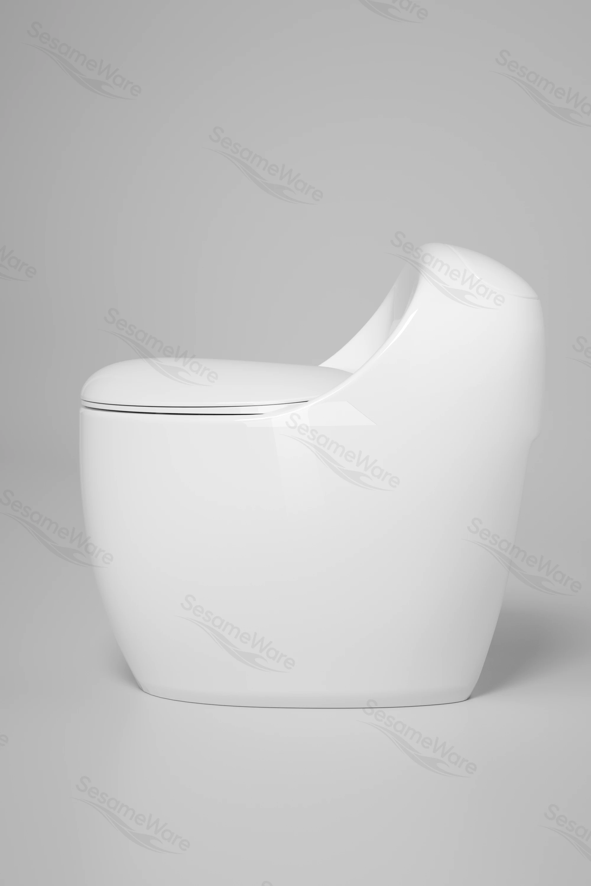 T1064-S siphonic one-piece toilet side view — ceramic toilet factory export