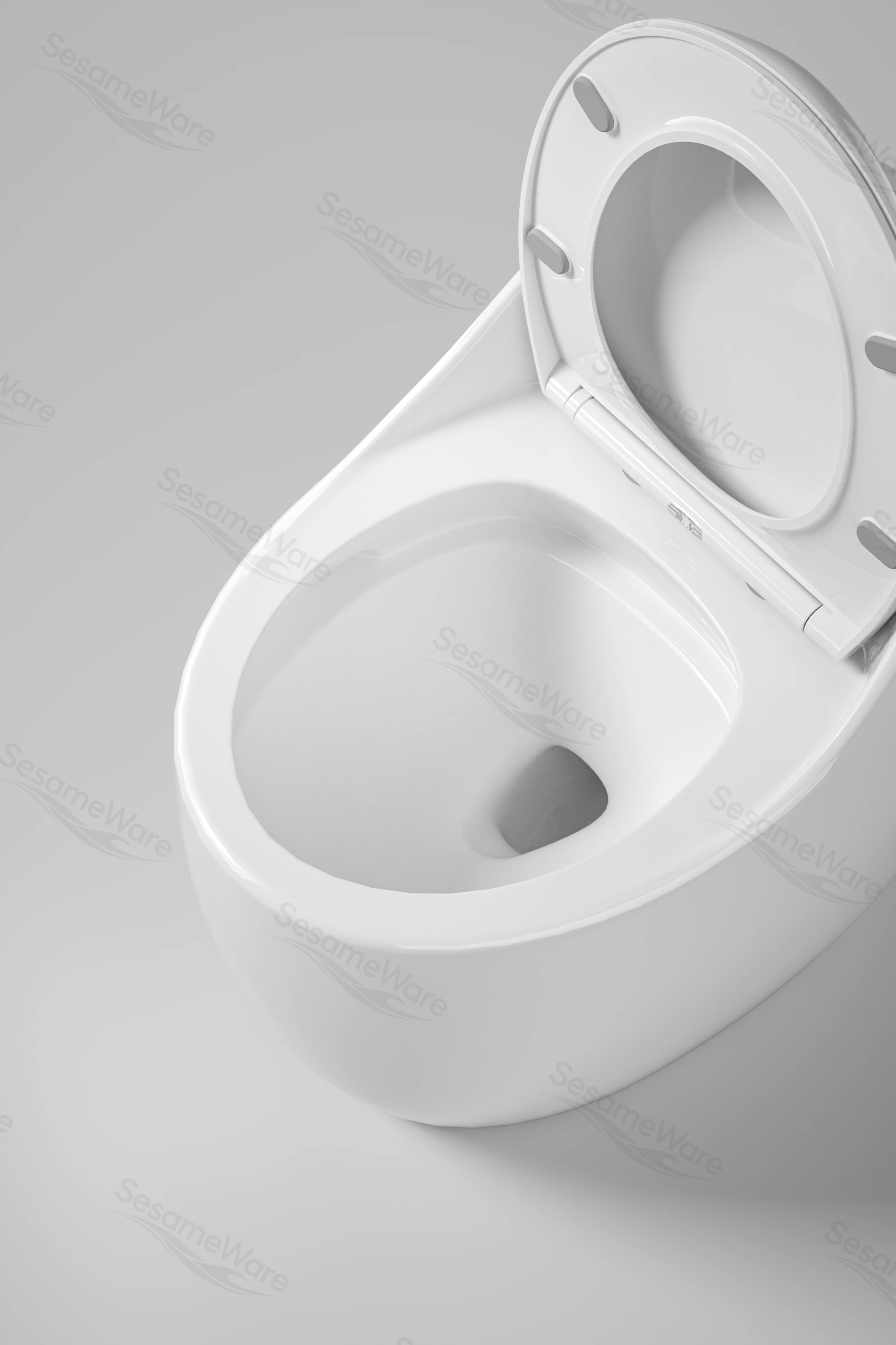 T1064-S siphonic one-piece toilet side view — ceramic toilet factory export