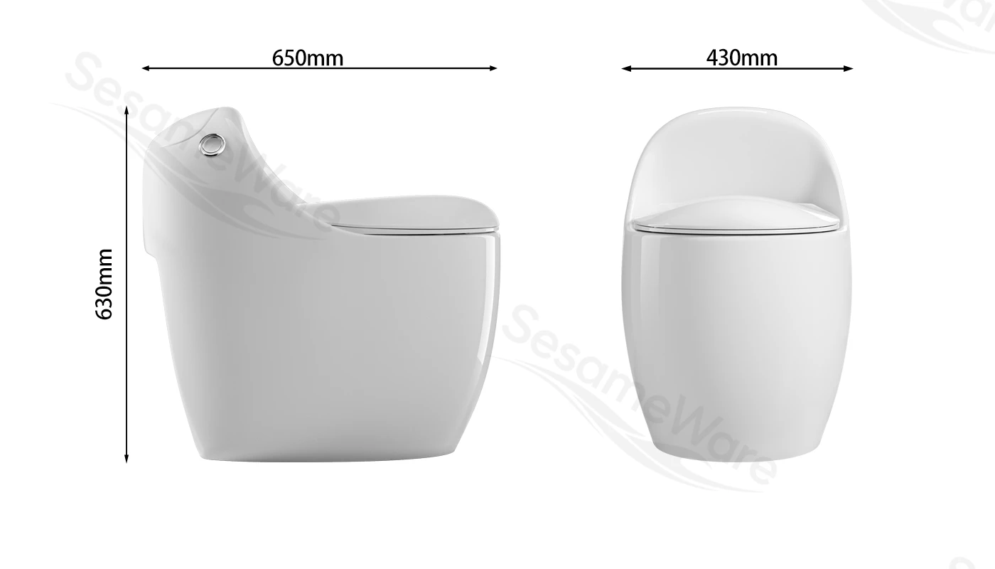 T1064-S siphonic one-piece toilet dimension diagram — Chaozhou Sesame factory