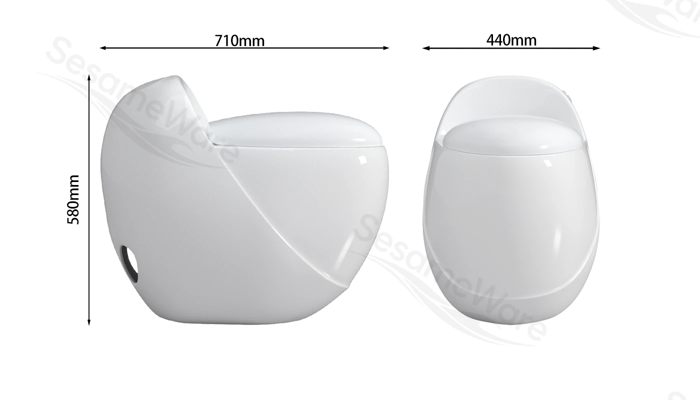 T1094-S siphonic one-piece toilet dimension diagram — Chaozhou Sesame factory