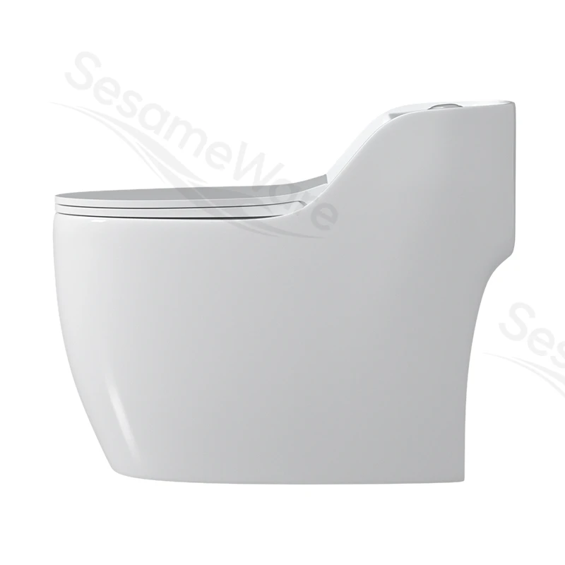 T1096-S siphonic one-piece toilet side view — ceramic toilet factory export