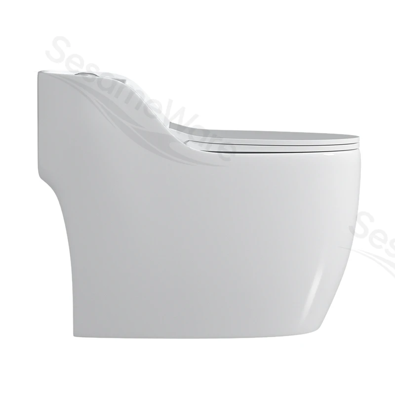 T1096-S siphonic one-piece toilet side view — ceramic toilet factory export