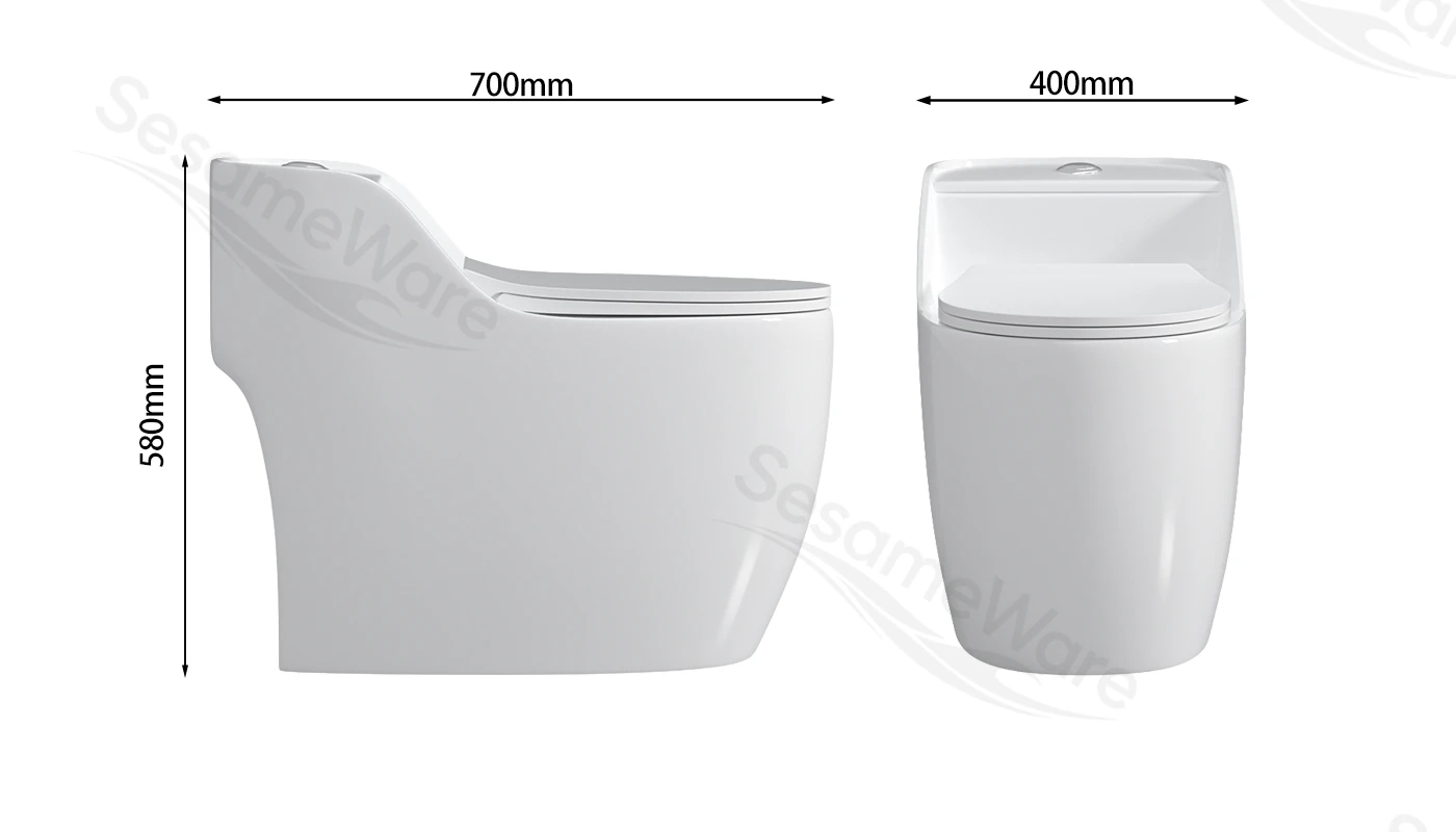 T1096-S siphonic one-piece toilet dimension diagram — Chaozhou Sesame factory
