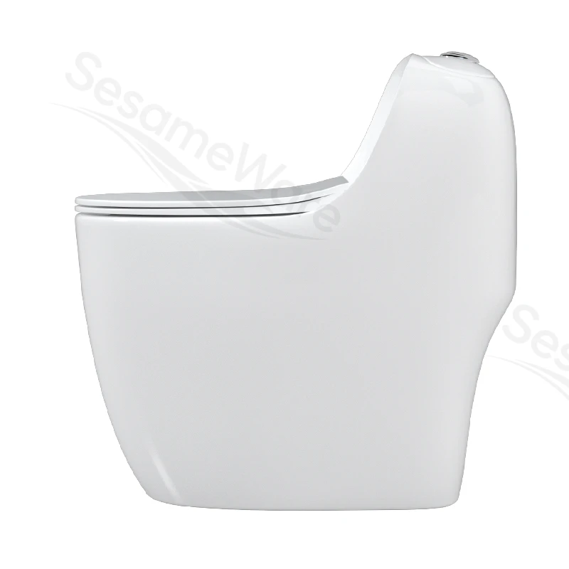T1097-S siphonic one-piece toilet side view — ceramic toilet factory export