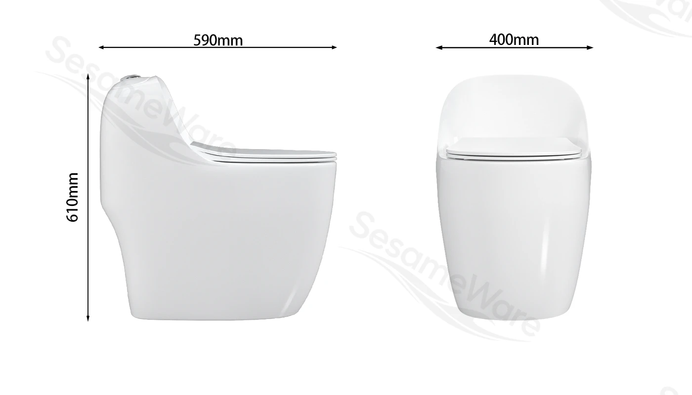 T1097-S siphonic one-piece toilet dimension diagram — Chaozhou Sesame factory