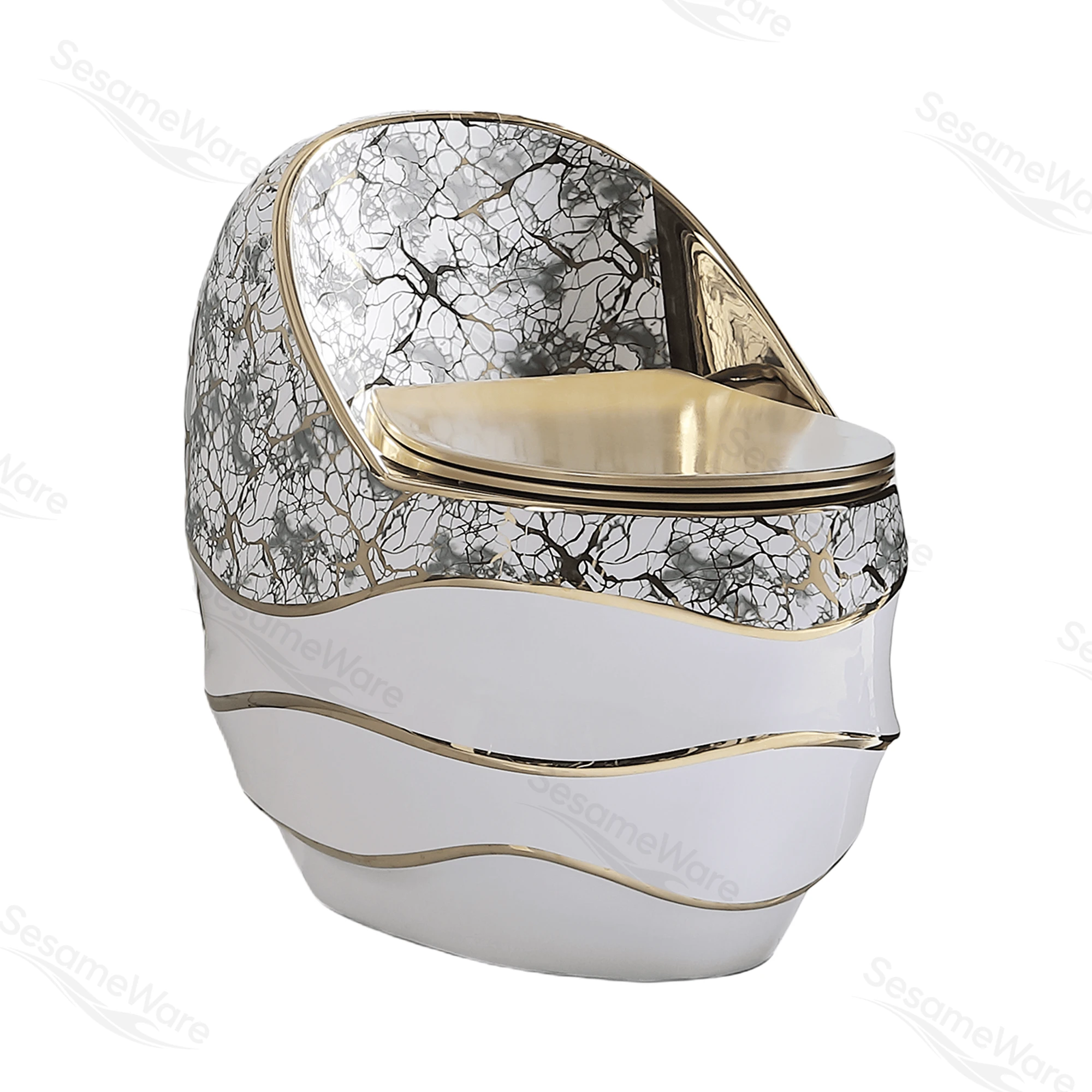 T1098-S siphonic one-piece toilet side view — ceramic toilet factory export