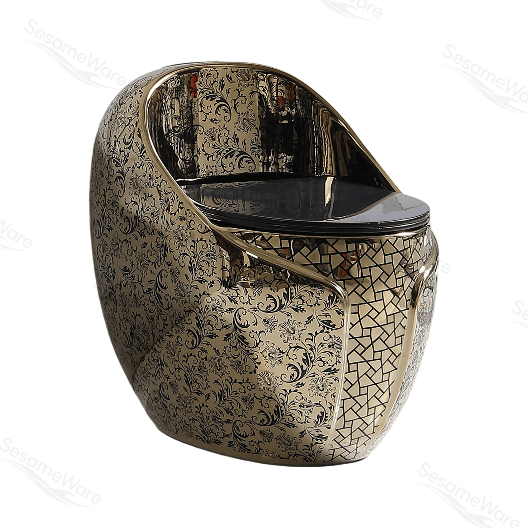 T1099-S siphonic one-piece toilet side view — ceramic toilet factory export