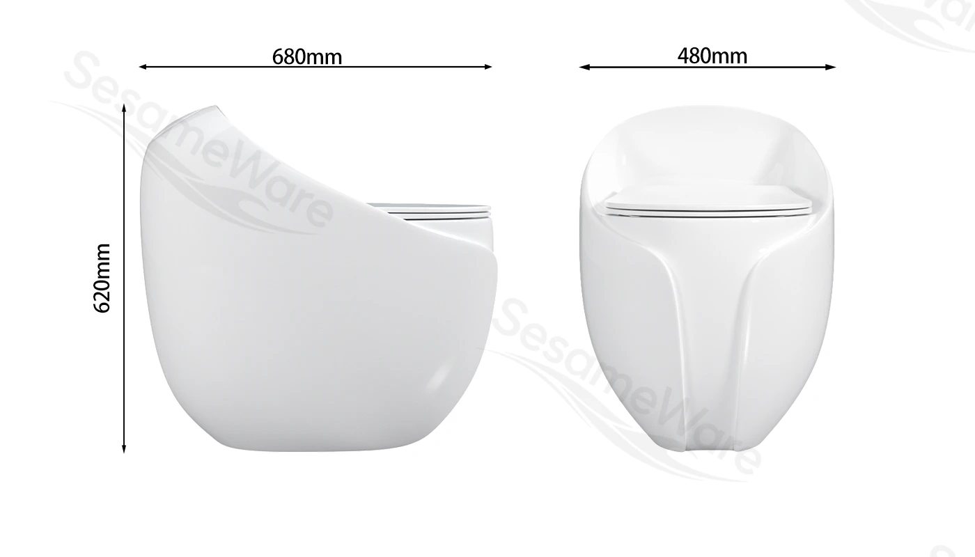 T1099-S siphonic one-piece toilet dimension diagram — Chaozhou Sesame factory