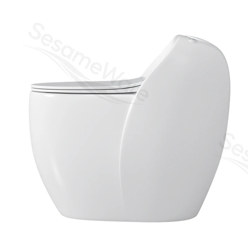 T1100-S siphonic one-piece toilet side view — ceramic toilet factory export