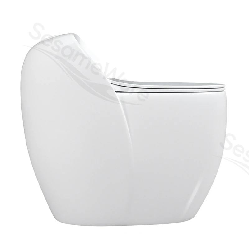 T1100-S siphonic one-piece toilet side view — ceramic toilet factory export