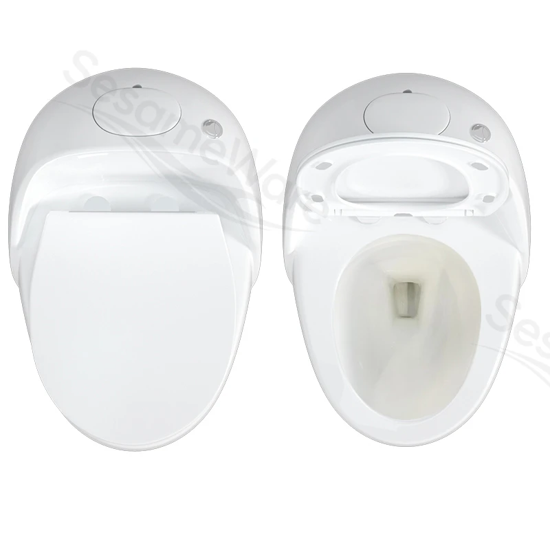 T1100-S siphonic one-piece toilet side view — ceramic toilet factory export