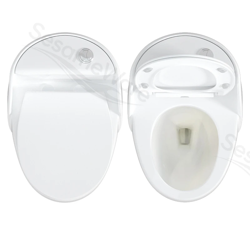 T1101-S siphonic one-piece toilet side view — ceramic toilet factory export